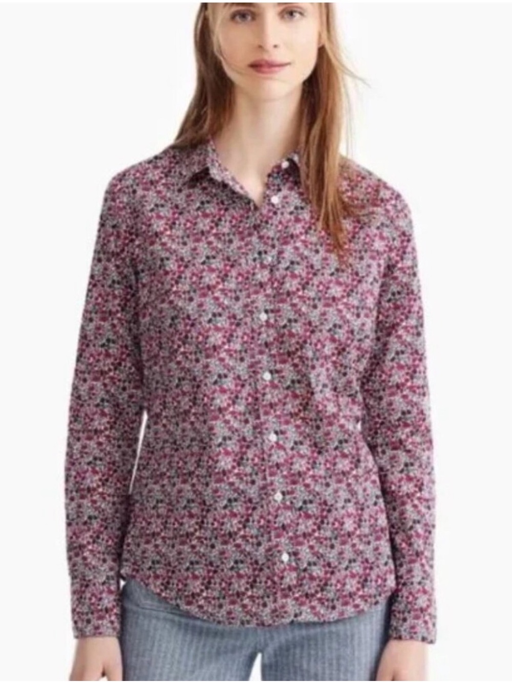 J. Crew Liberty fabrics Pink Floral Button-Down Shirt cotton size 2